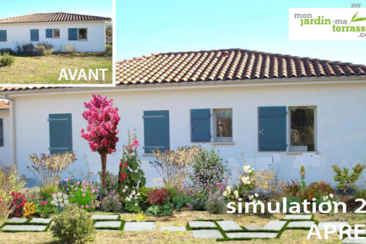 Landscaping in front of a house