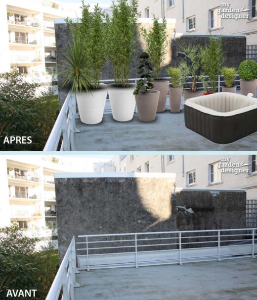 Hiding&#x20;a&#x20;terrace&#x20;wall&#x20;with&#x20;potted&#x20;plants